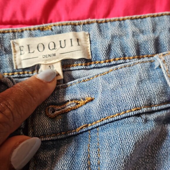 eloquii denim shorts - Picture 2 of 4